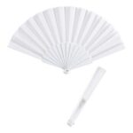 VENTAGLIO PLASTICA+TESSUTO 23CM BIANCO WEDDING ART.64972494