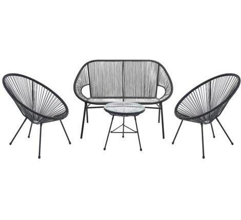 SOFA SET 4PZ 2+1+1+TAV.VETRO M.224 GRIGIO ART.6992105