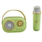 KARAOKE VINTAGE RADIO+MICROFONO VERDE