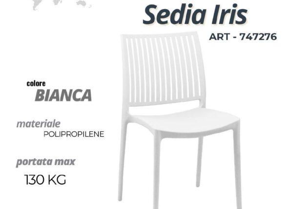 SEDIA IN POLIPROPILENE IRIS BIANCA 38X49XH78,5 ART.747276