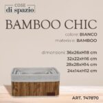 CESTINO CHIC BAMBOO BIANCO 36X26XH18 CM ART.747870