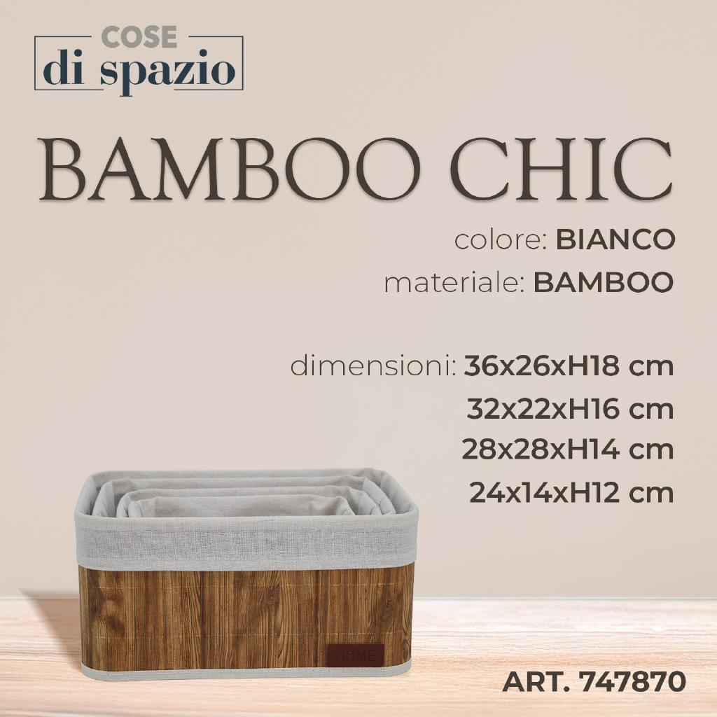 CESTINO CHIC BAMBOO BIANCO 24X14XH12 CM ART.747870 CESTINO CHIC BAMBOO BIANCO 24X14XH12 CM ART.747870
