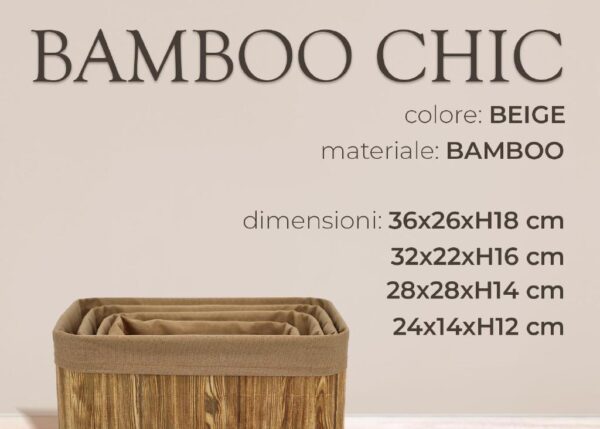 CESTINO CHIC BAMBOO BEIGE 32X22XH16 CM ART.747924