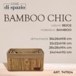 CESTINO CHIC BAMBOO BEIGE 28X18XH14 CM ART.747924