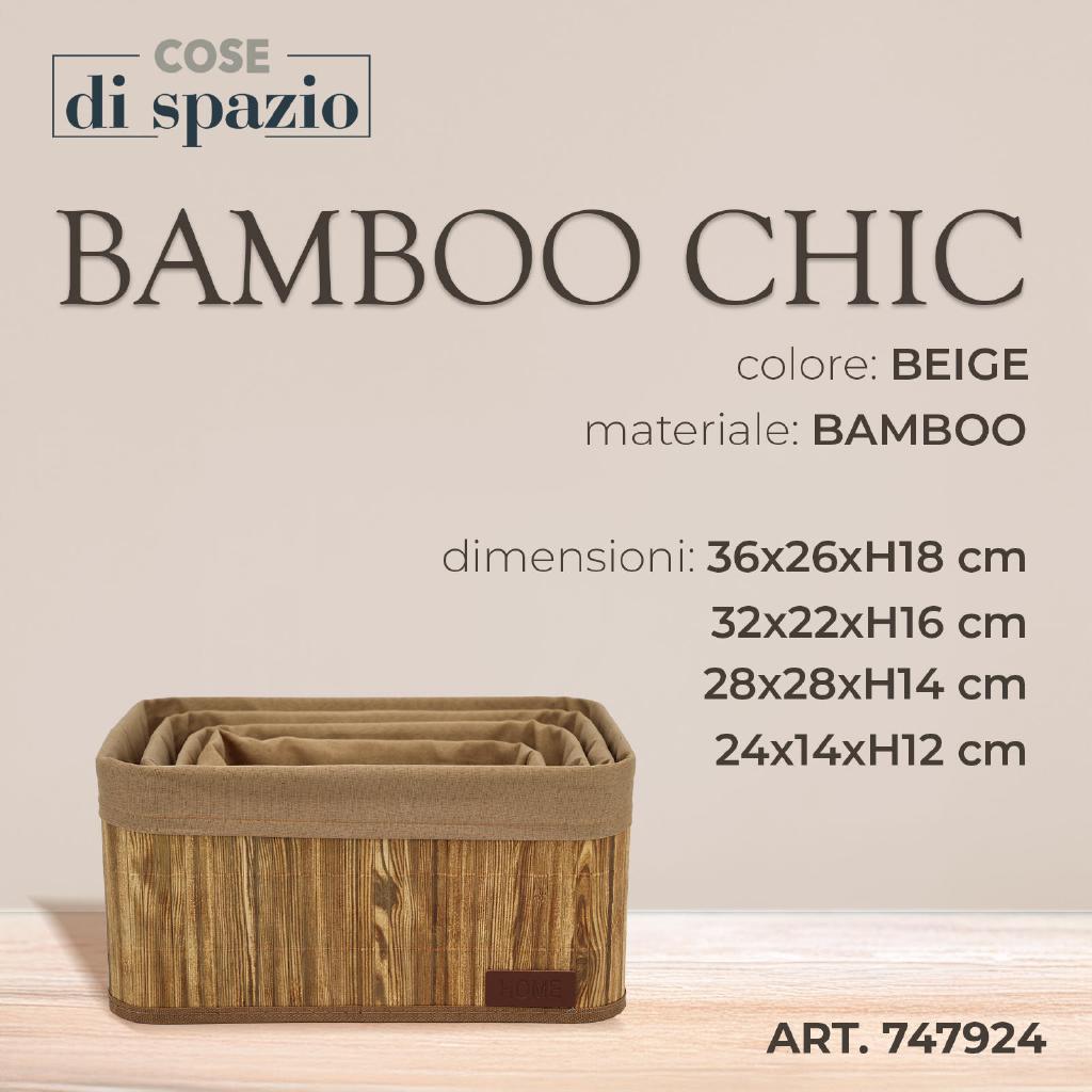 CESTINO CHIC BAMBOO BEIGE 28X18XH14 CM ART.747924 CESTINO CHIC BAMBOO BEIGE 28X18XH14 CM ART.747924