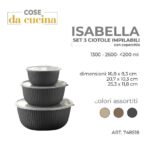 CIOTOLE IMPILABILI CON COPERCHIO ISABELLA SET/3 1.3/2.6/4.2 LT COL. ASS. ART.748518