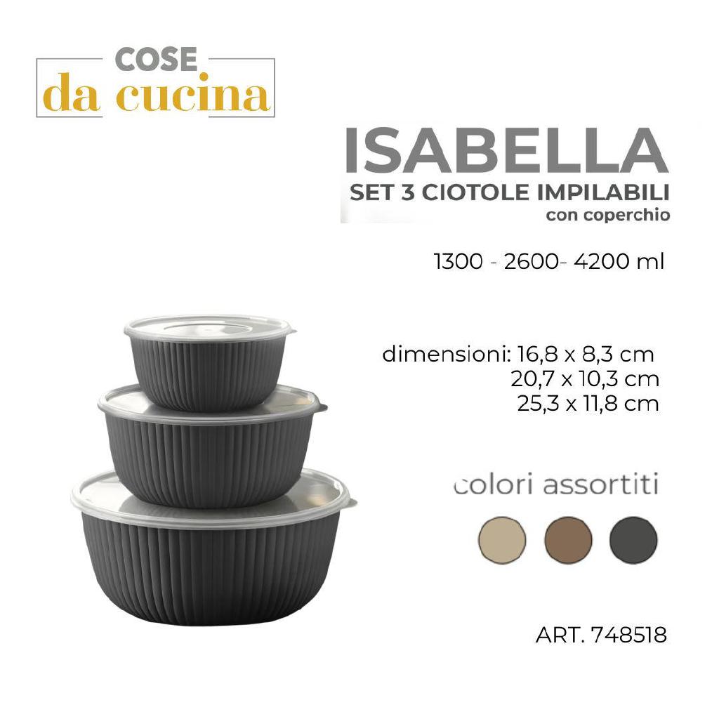 CIOTOLE IMPILABILI CON COPERCHIO ISABELLA SET/3 1.3/2.6/4.2 LT COL. ASS. ART.748518 CIOTOLE IMPILABILI CON COPERCHIO ISABELLA SET/3 1.3/2.6/4.2 LT COL. ASS. ART.748518