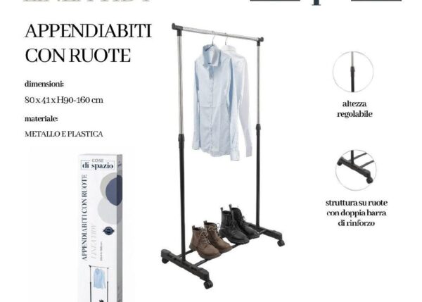 APPENDIABITI CON RUOTE - LINEA TIDY 80X41XH90-160 CM ART.748983