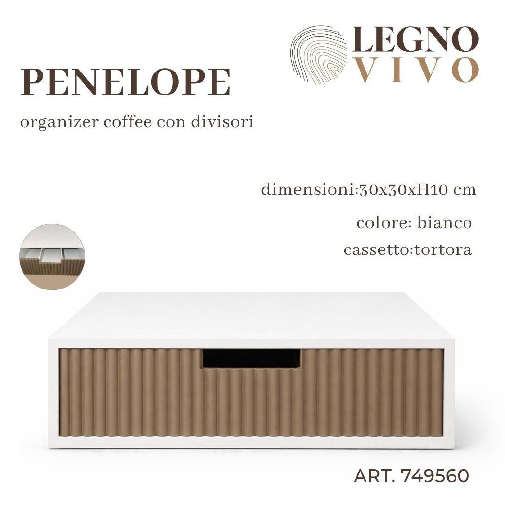 PORTACIALDE PENELOPE ORGANIZER COFFEE TORTORA C/ DIVISORI 30X30XH10 CM ART.749560 PORTACIALDE PENELOPE ORGANIZER COFFEE TORTORA C/ DIVISORI 30X30XH10 CM ART.749560