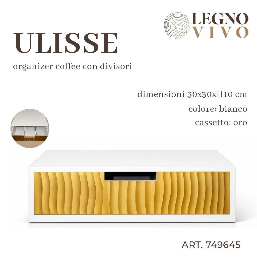 PORTACIALDE ULISSE ORGANIZER COFFEE ORO C/ DIVISORI 30X30XH10 CM ART.749645 PORTACIALDE ULISSE ORGANIZER COFFEE ORO C/ DIVISORI 30X30XH10 CM ART.749645