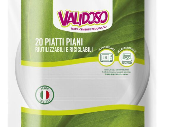 VALIDOSO PIATTI PIANI RIUTILIZZABILI 20PZ