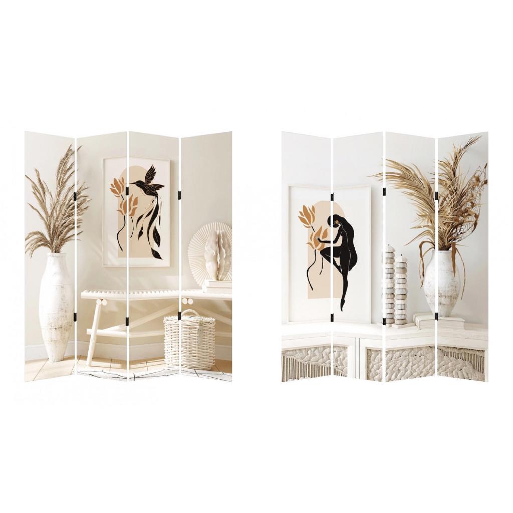 PARAVENTO 4 ANTE DOBLE FACE CM160X180 ART.107434 PARAVENTO 4 ANTE DOBLE FACE CM160X180 ART.107434