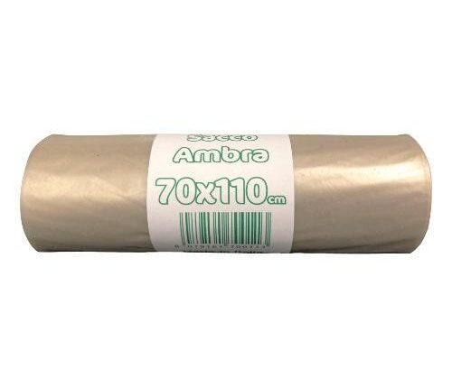 SACCO PATTUMIERA LDPE AMBRA 70X110 ROTOLO 10 PZ