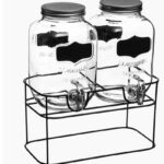 SET 2 DISPENSER 145864 4LT VETRO CON SUPPORTO METALLO