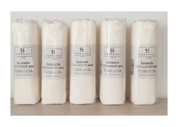 LENZUOLO SOTTO CON ANGOLI 1POSTO E1/2 BIANCO ART.MGT116