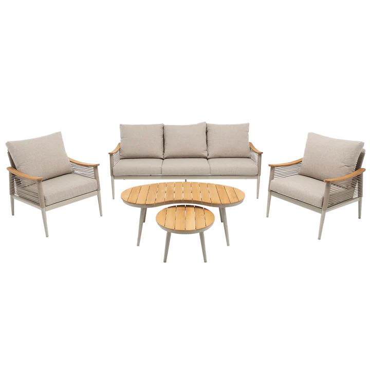 SET DIVANO CON 2 POLTRONE E 2 TAVOLINI ART.755052 SET DIVANO CON 2 POLTRONE E 2 TAVOLINI ART.755052