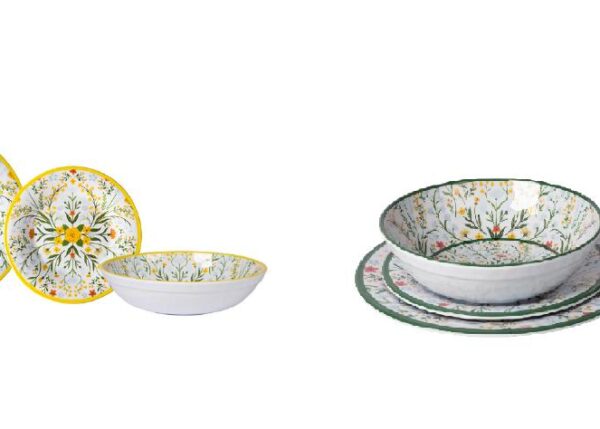 PIATTI SET 12 PZ MELAMINA FIORI 2ASS ART.758628
