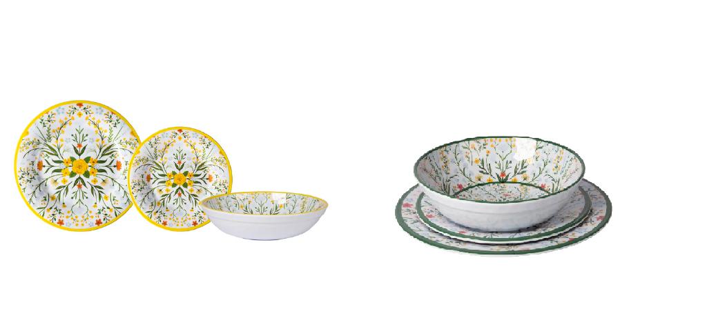 PIATTI SET 12 PZ MELAMINA FIORI 2ASS ART.758628 PIATTI SET 12 PZ MELAMINA FIORI 2ASS ART.758628