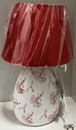 LUME CON DECORO FIORI 39CM 2 COL.