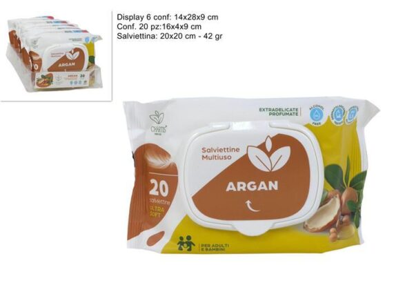 SALVIETTINE DETERGENTI 20PZ 42GR ARGAN ART.DEV23016251