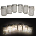 BARATTOLO VETRO CON LED 6 ASSORTITI TOND O CM8,5H14,5 ART.592123