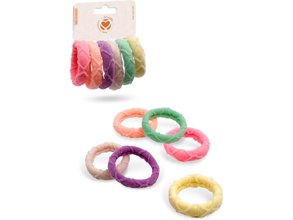 SETABLU ELASTICO PER CAPELLI 6PZ VARI COLORI SETABLU ELASTICO PER CAPELLI 6PZ VARI COLORI
