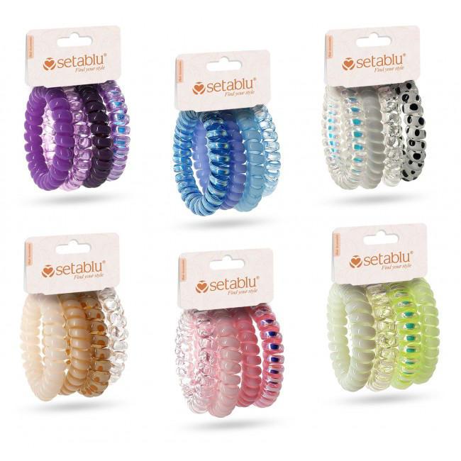 SETABLU ELASTICI CAPELLI A SPIRALE VARI COLORI SETABLU ELASTICI CAPELLI A SPIRALE VARI COLORI
