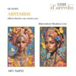 QUADRO ARTEMIDE EFFETTO LUCIDO CON CORNICE ORO 62X92X3,5CM ASS. ART.749713