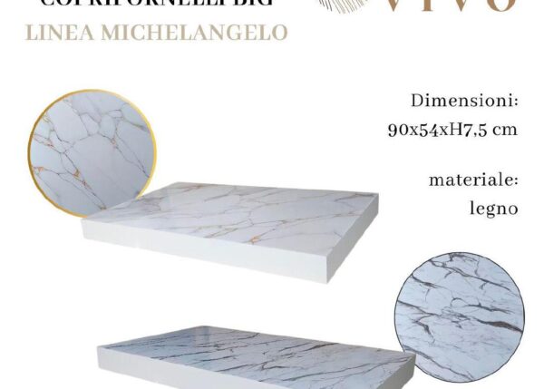 COPRIFORNELLI LINEA MICHELANGELO ORO/SILVER BIG 90X54X7,5CM ASS. ART.749904