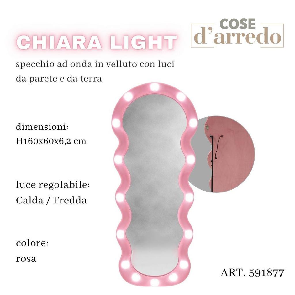 SPECCHIO CHIARA LIGHT IN VELLUTO ROSA CON LUCI 160X60CM ART.591877 SPECCHIO CHIARA LIGHT IN VELLUTO ROSA CON LUCI 160X60CM ART.591877