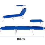 LETTINO MARE PIEGHEVOLE C/PARASOLE 188X55X24 BLU ART.3310291 $