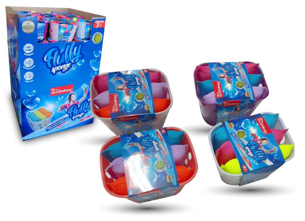 SETABLU FLUFFY SPONGE IN CESTINO3PZ SETABLU FLUFFY SPONGE IN CESTINO3PZ