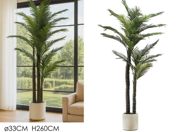 PIANTA PALMA H260CM C/VASO BIANCO ART.510517