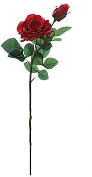 ROSA PER DECORAZIONE ROSSA 2 BOCCIOLI 71CM ART.80033