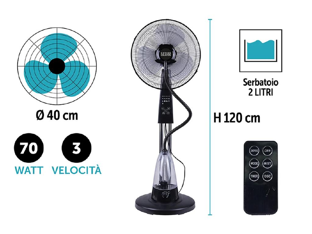 VENTILATORE NEBULIZZATORE D40 2LT 70W TIM+TEL.NERO ART.7066001 VENTILATORE NEBULIZZATORE D40 2LT 70W TIM+TEL.NERO ART.7066001