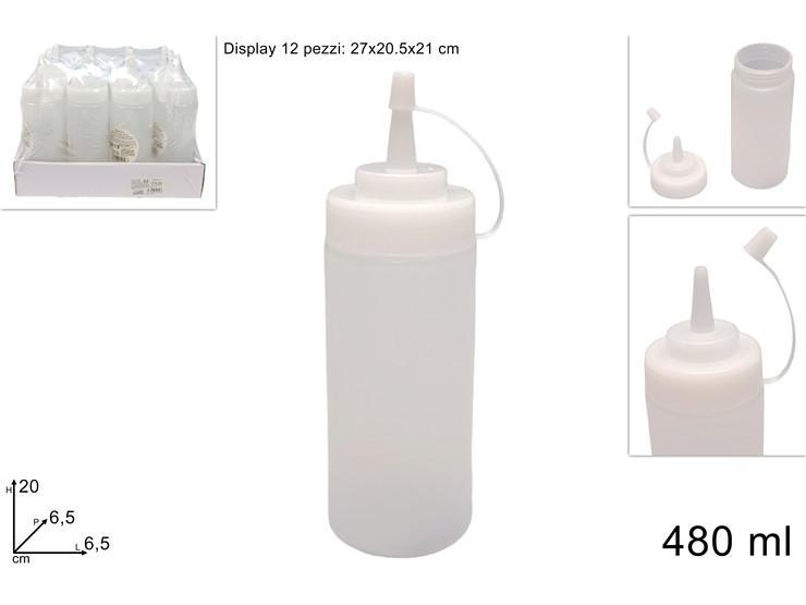BOTTIGLIA PLASTICA CON BECCO DOSATORE 480ML TRASPARENTE IN DISPLAY ART.DEV24007611 BOTTIGLIA PLASTICA CON BECCO DOSATORE 480ML TRASPARENTE IN DISPLAY ART.DEV24007611