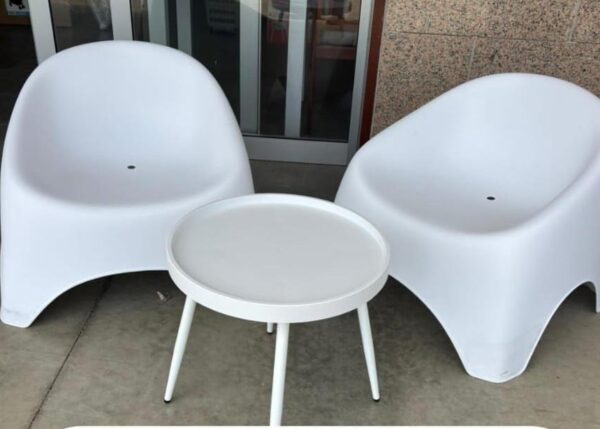SET POLTRONE 2PZ + TAVOLO BIANCO PER ESTERNO ART.DSU25000291