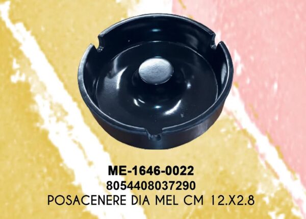 POSACENERE ROTONDO MEL DIAM.12XH. 2,8CM NERO 99016