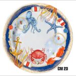 PIATTO PIANO MEL 23CM DECORAZIONE IN FONDO AL MARE