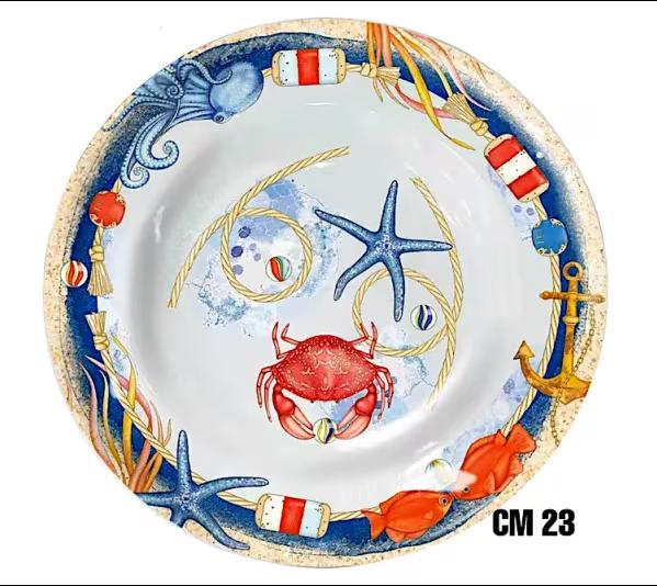 PIATTO FONDO MEL 23CM DECORAZIONE IN FONDO AL MARE