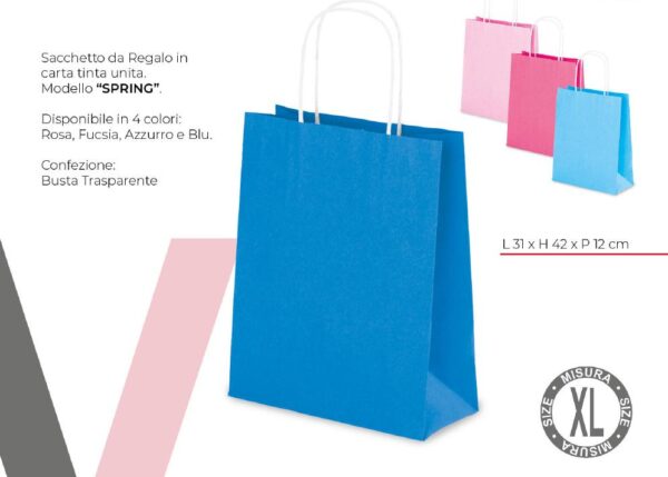 BUSTA REGALO CARTA 31X42X12CM - 4 COL. SPRING CLR ART.S14106/40