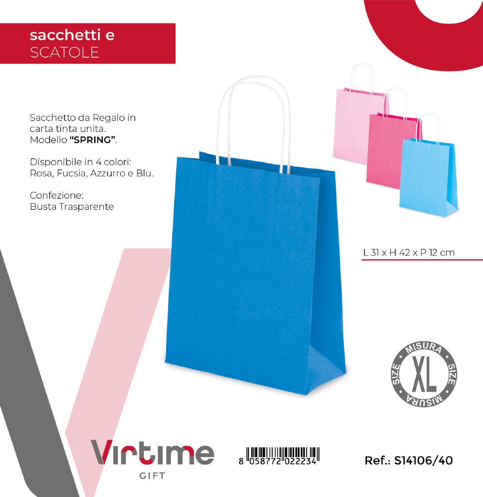 BUSTA REGALO CARTA 31X42X12CM - 4 COL. SPRING CLR ART.S14106/40 BUSTA REGALO CARTA 31X42X12CM - 4 COL. SPRING CLR ART.S14106/40