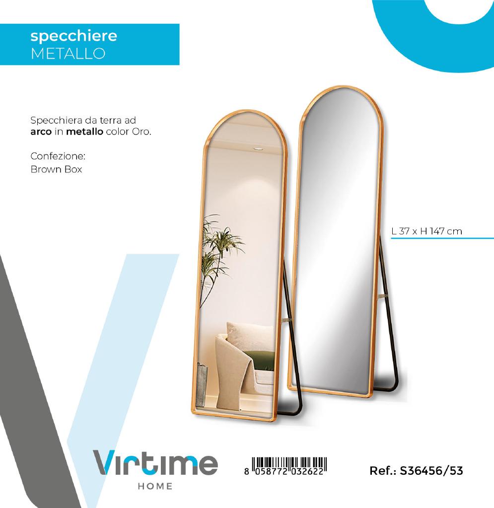 SPECCHIO C/CORNICE METALLO STONDATO 37X147 CM GOLD ART.S36456/53 SPECCHIO C/CORNICE METALLO STONDATO 37X147 CM GOLD ART.S36456/53