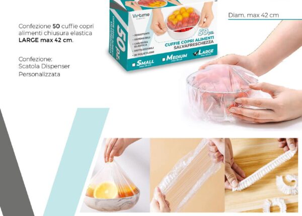 CUFFIE COPRI ALIMENTI LARGE 42 CM 50 PZ ART.I00026/42