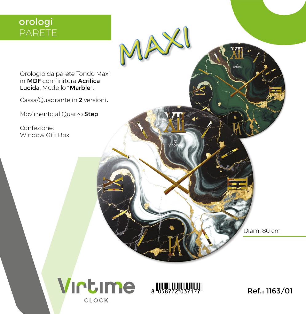 OROLOGIO PARETE MDF ACRYLIC D.80 MARBLE 2 SOG.ASS. ART.1163/01 OROLOGIO PARETE MDF ACRYLIC D.80 MARBLE 2 SOG.ASS. ART.1163/01