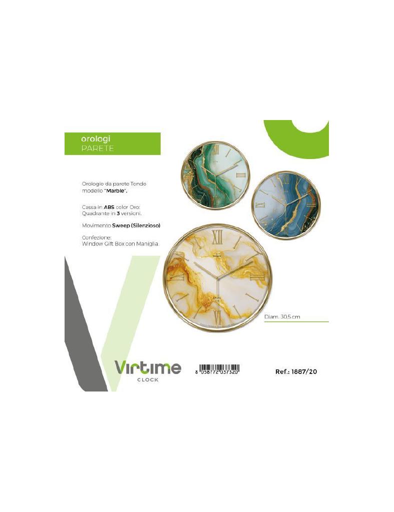 OROLOGIO PARETE ABS D.30 CM QUADRANTE MARBLE ASS.3 COL. ART.1887/20 OROLOGIO PARETE ABS D.30 CM QUADRANTE MARBLE ASS.3 COL. ART.1887/20