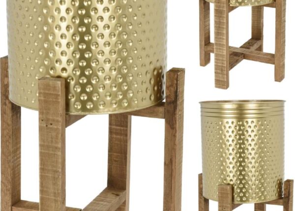 VASO METAL ORO C/SUPPORTO GRANDE ART.FZ3000490