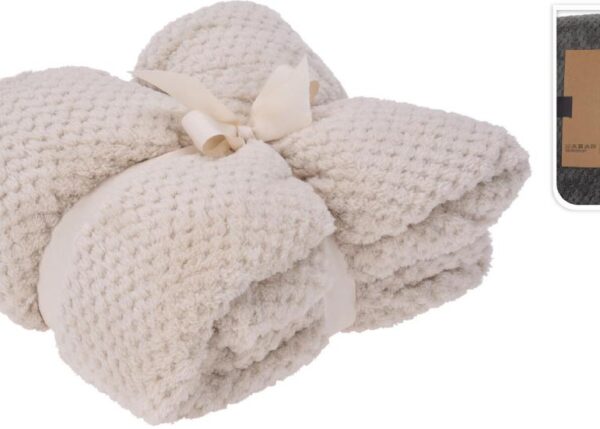 COPERTA PLAID 130X170CM CREMA ART.HZ1011940