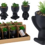 PIANTA IN VASO NERO ORNAMENTALE VARI MODELLI 13 CM 4 ASS ART.837900300