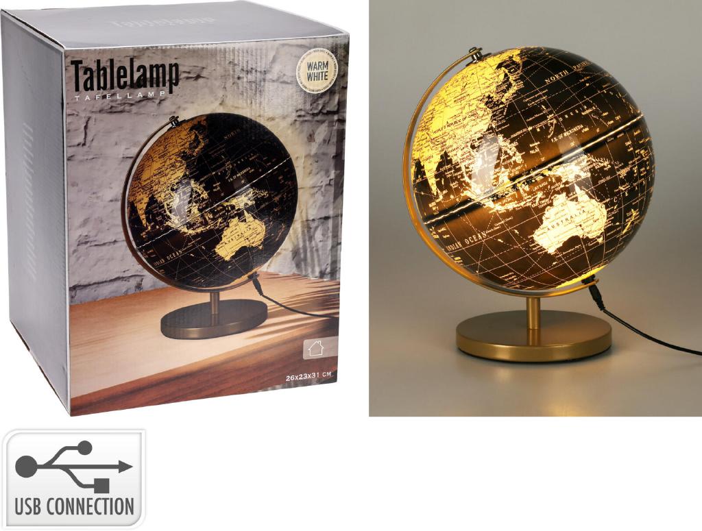 MAPPAMONDO C/LUCE 31CM NERO ART.XX8120160 MAPPAMONDO C/LUCE 31CM NERO ART.XX8120160